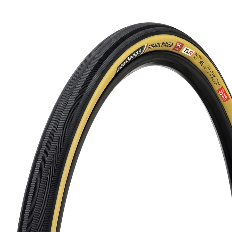 011739-08-700::0::011739-08-700::Challenge, Strada Bianca TLR, Pneu de route, 700x45C, Pliable, Tubeless Ready, SmartPlus, SuperPoly, 300TPI, Flanc Beige
