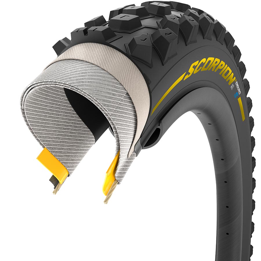 011827-13-29::2::011827-13-29::Pirelli, Scorpion Enduro S, Pneu de VTT, 29''x2.40, Pliable, Tubeless Ready, SmartGRIP Gravity, HardWALL, 60TPI, Flanc Beige