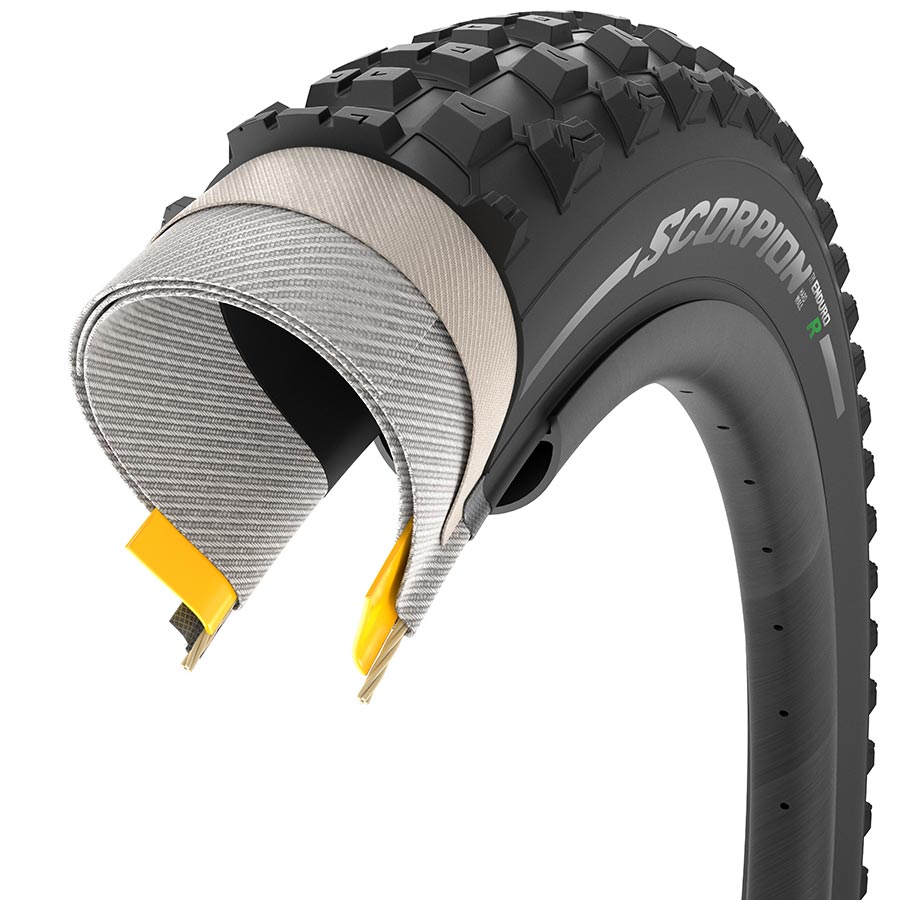 011828-05-275::2::011828-05-275::Pirelli, Scorpion Enduro R, Pneu de VTT, 27.5''x2.40, Pliable, Tubeless Ready, SmartGRIP, ProWALL, 60TPI, Noir
