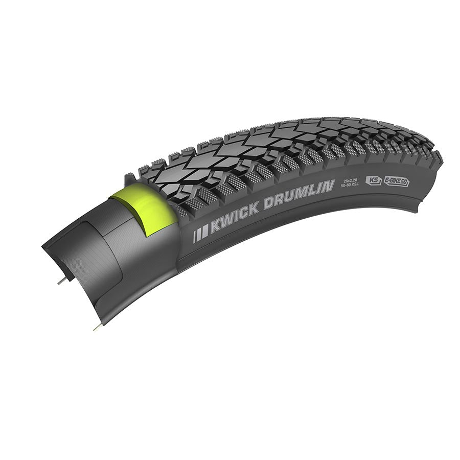 011850-01-700::0::011850-01-700::Kenda, Kwick Drumlin, Pneu, 700x40C, Rigide, Tringle, Single, 60TPI, Noir