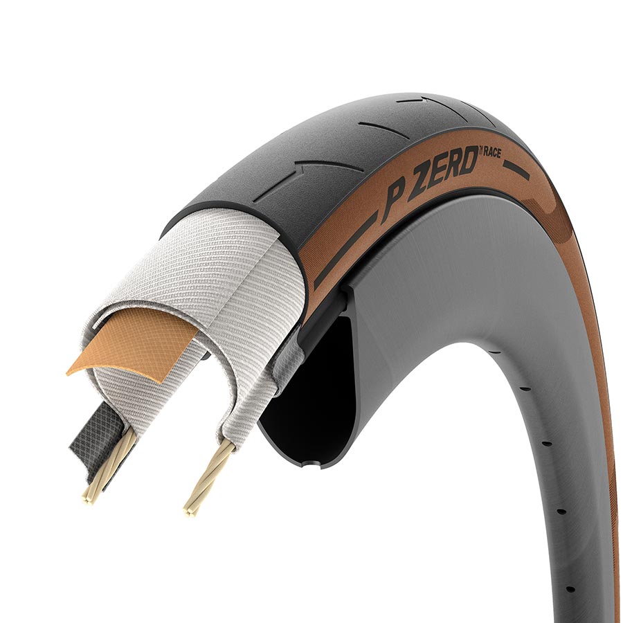 011867-16-700::1::011867-16-700::Pirelli, PZero Race, Pneu de route, 700x28C, Pliable, Tringle, SmartEVO, TechBELT, Flanc Beige, Fabriqué en Italie