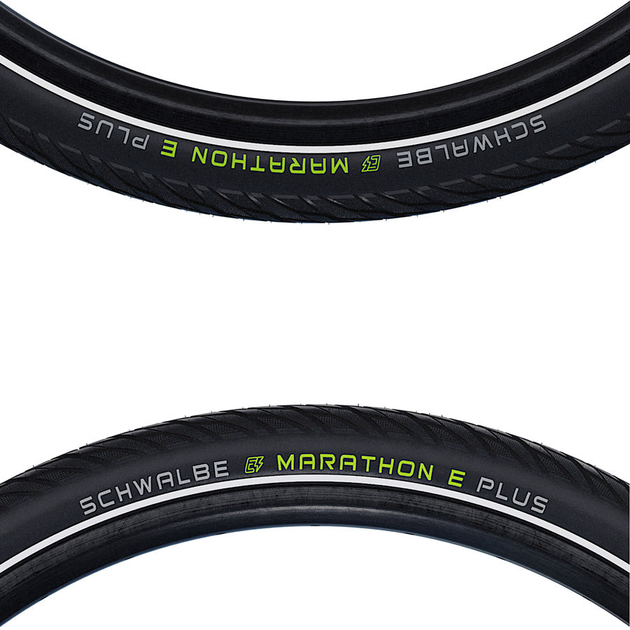 011883-11-700::2::011883-11-700::Schwalbe, Marathon E-Plus, Pneu pour hybride, 28''x2.15, Rigide, Tringle, Addix E, TwinSkin, 67TPI, Noir Bande Réfléshissante