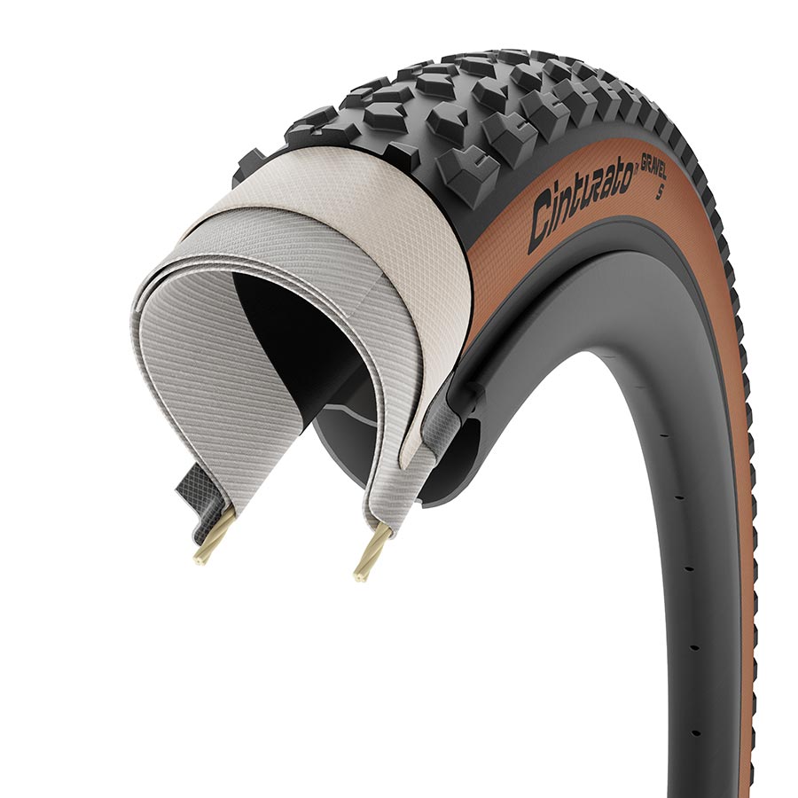 011895-04-700::3::011895-04-700::Pirelli, Cinturato GRAVEL S, Pneu Gravel, 700x45C, Flanc Beige
