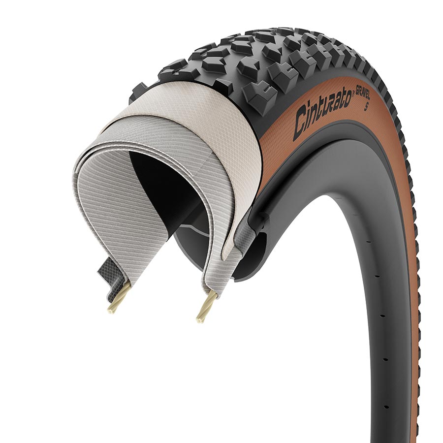 011895-05-700::3::011895-05-700::Pirelli, Cinturato GRAVEL S, Pneu Gravel, 700x50C, Flanc Beige