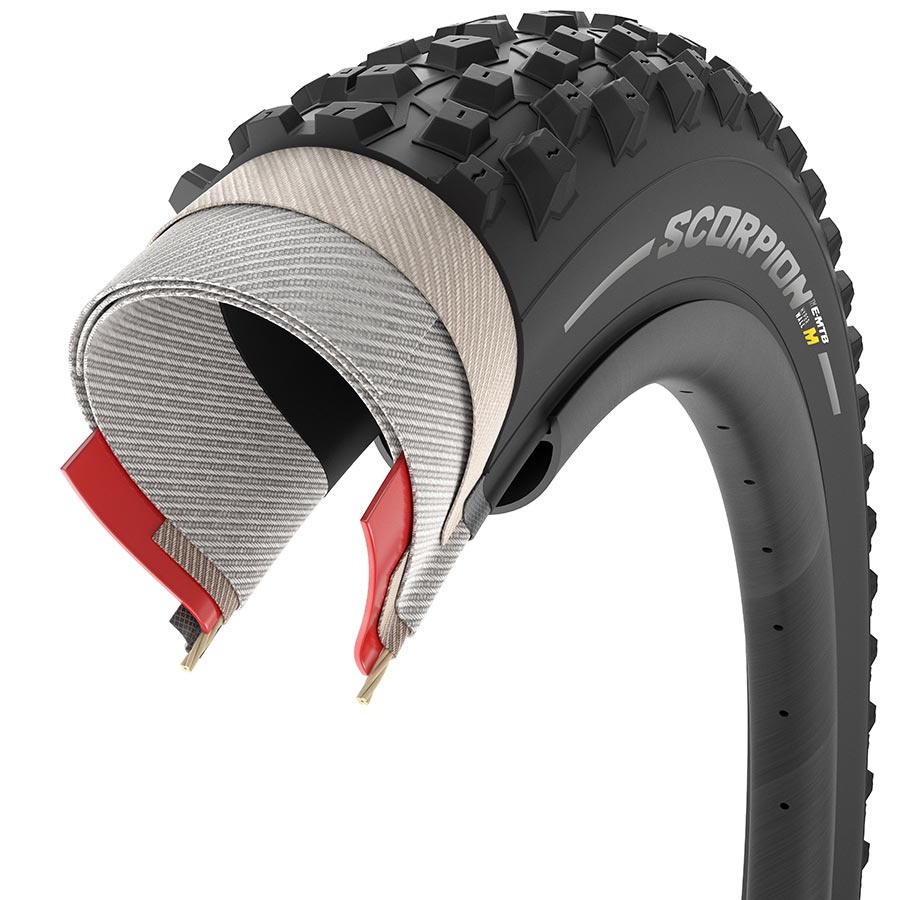011899-02-29::2::011899-02-29::Pirelli, Scorpion E-MTB M, Pneu de VTT, 29x2.60, Pliable, Tubeless Ready, SmartGRIP Gravity, Hyperwall, 60TPI, Noir