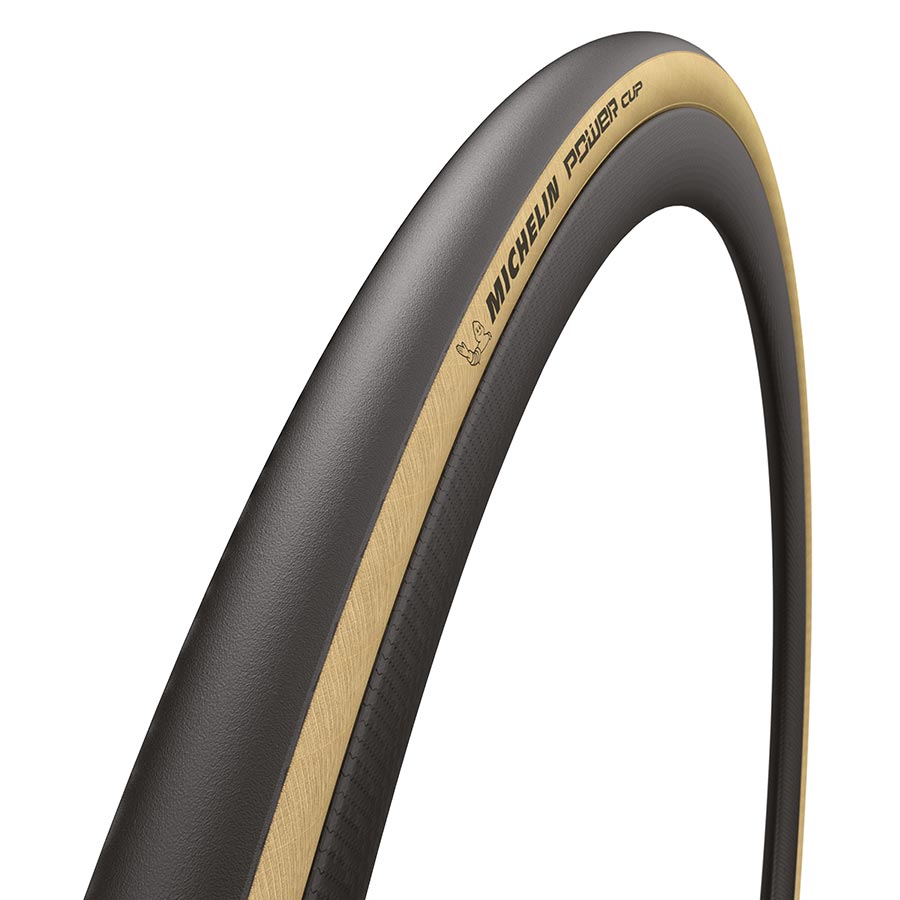 011907-03-700::0::011907-03-700::Michelin, Power Cup, Pneu de route, 700x25C, Pliable, Tringle, X-Race, Aramid Protek, 3x120TPI, Flanc Beige