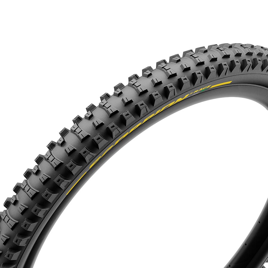 011921-01-275::0::011921-01-275::Pirelli, Scorpion Race DH T, Pneu de VTT, 27.5x2.5, Rigide, Tubeless Ready, SmartEVO DH, DualWALL, 60TPI, Noir