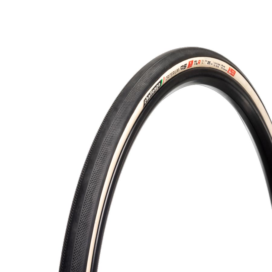 011937-01-700::0::011937-01-700::Challenge, Criterium RS TLR, Pneu de route, 700x25mm, Pliable, Tubeless Ready, SmartPrime, Sealed Corespun Cotton, PPS, 350TPI, Blanc