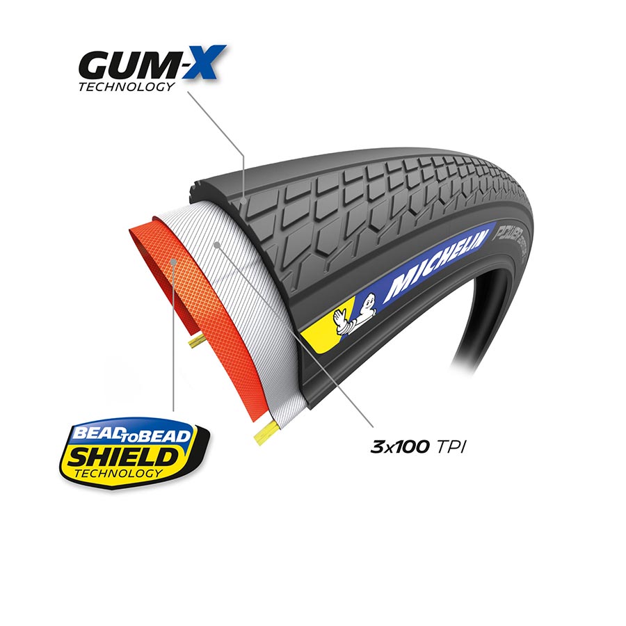 011982-02-700::4::011982-02-700::Michelin, Power Adventure Classic TS TLR, Pneu Gravel, 700x36C, Pliable, Tubeless Ready, GUM-X, GUM-X, 3x100TPI, Flanc Beige