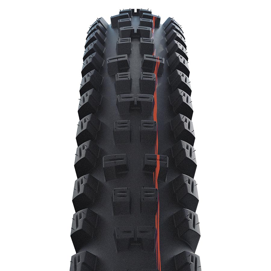 012008-02-275::1::012008-02-275::Schwalbe, Tacky Chan, Pneu de VTT, 27.5"x2.40, Pliable, Tringle, Addix Soft, Super Gravity, TL Easy, 67TPI, Noir