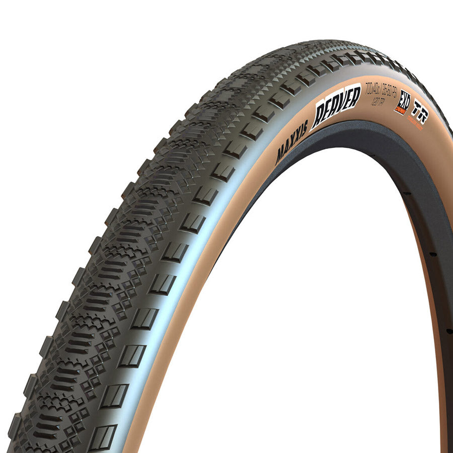 012032-04-700::0::012032-04-700::Maxxis, Reaver, Pneu Gravel, 700x45C, Pliable, Tubeless Ready, HYPR-X, EXO, 120TPI, Flanc Beige
