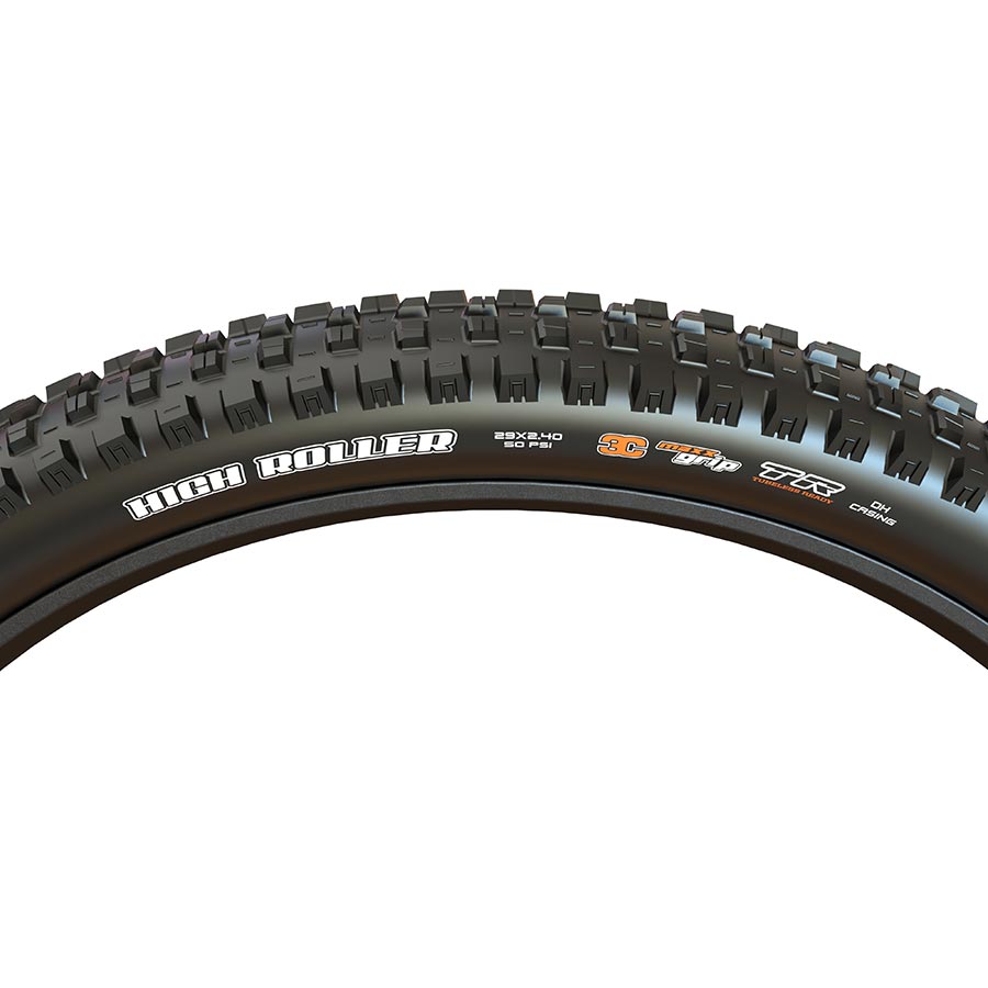 012089-02-275::2::012089-02-275::Maxxis, High Roller III, Pneu de VTT, 27.5x2.40, Pliable, Tubeless Ready, 3C Maxx Grip, 3CG/DH/TR, 60x2TPI, Noir