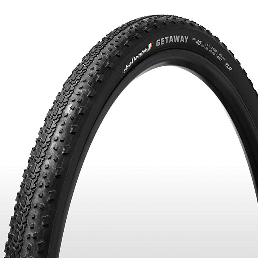 012128-02-700::0::012128-02-700::Challenge, Getaway Race V-TLR, Pneu Gravel, 700x40C, Pliable, Tubeless Ready, SMART-V, PPS, 120TPI, Noir