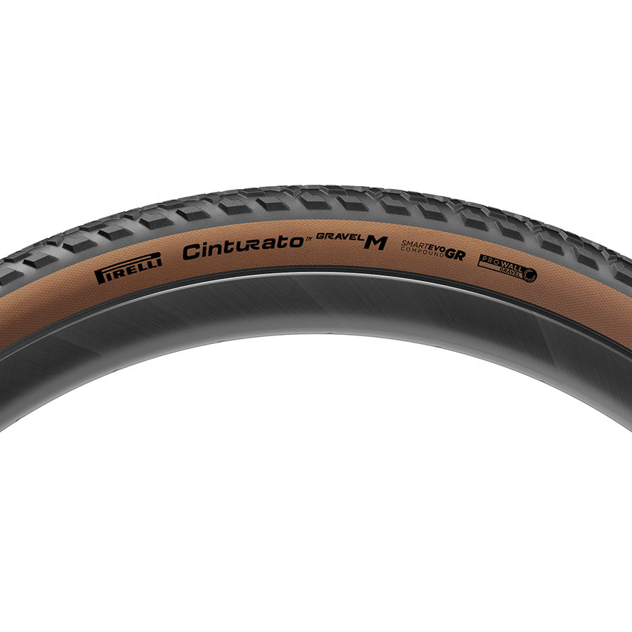 012158-05-700::2::012158-05-700::Pirelli, Cinturato Gravel M HP-Line, Pneu Gravel, 700x45C, Pliable, Tubeless Ready, SmartEVO GR, ProWALL Gravel, 120TPI, Flanc Beige