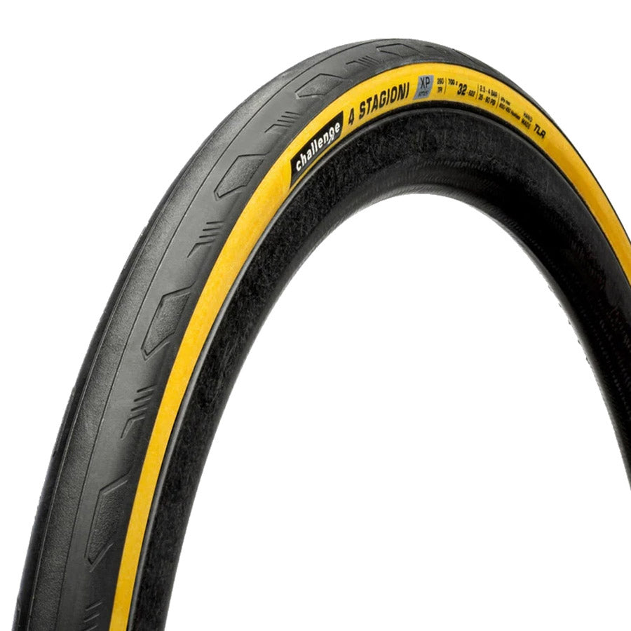 012169-05-700::0::012169-05-700::Challenge, 4 Stagioni TLR, Pneu de route, 700x32, Pliable, Tubeless Ready, SMARTHYDRO, Corazza Silver + Coraza Gold, XP, 260TPI, Flanc Beige, 00244