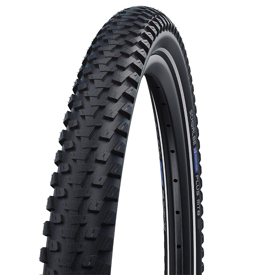 012180-05-29::0::012180-05-29::Schwalbe, Marathon Plus MTB, Pneu pour hybride, 29"x2.35, Rigide, Tringle, Addix, SmartGuard, TwinSkin, Reflex, 67TPI, Noir