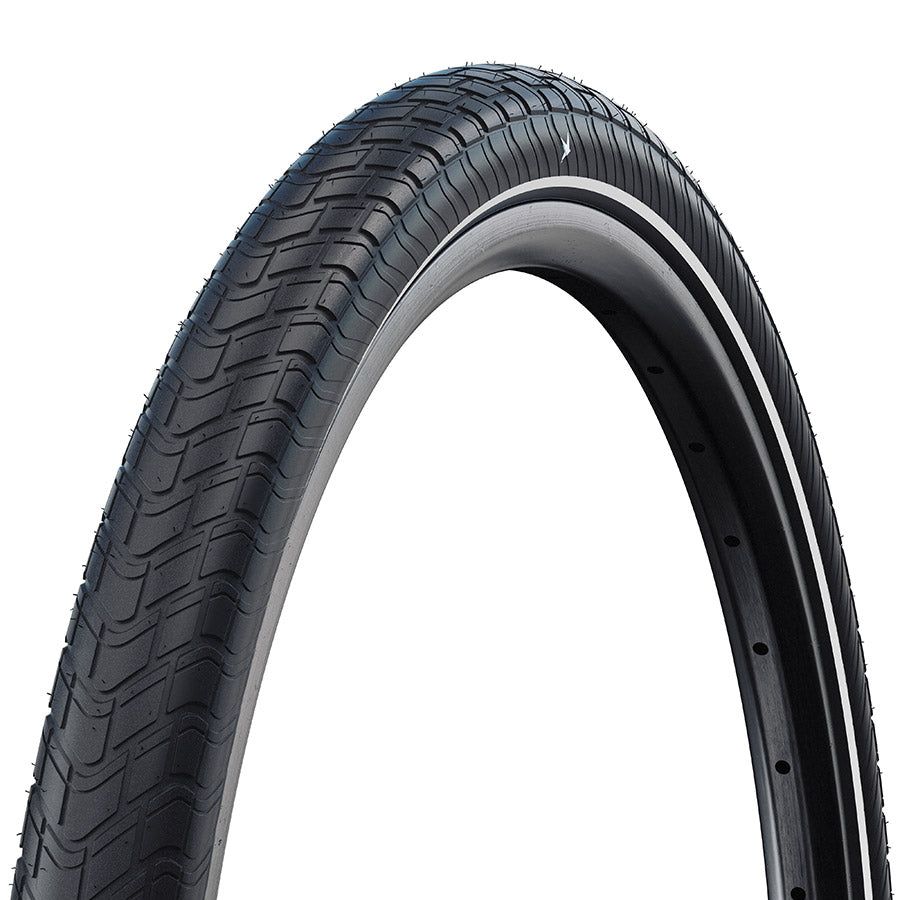 012182-06-26::0::012182-06-26::Schwalbe, Motion Big Apple, Pneu pour hybride, 26''x2.35, Rigide, Tringle, Addix Green, RaceGuard, Reflex, 67TPI, Noir