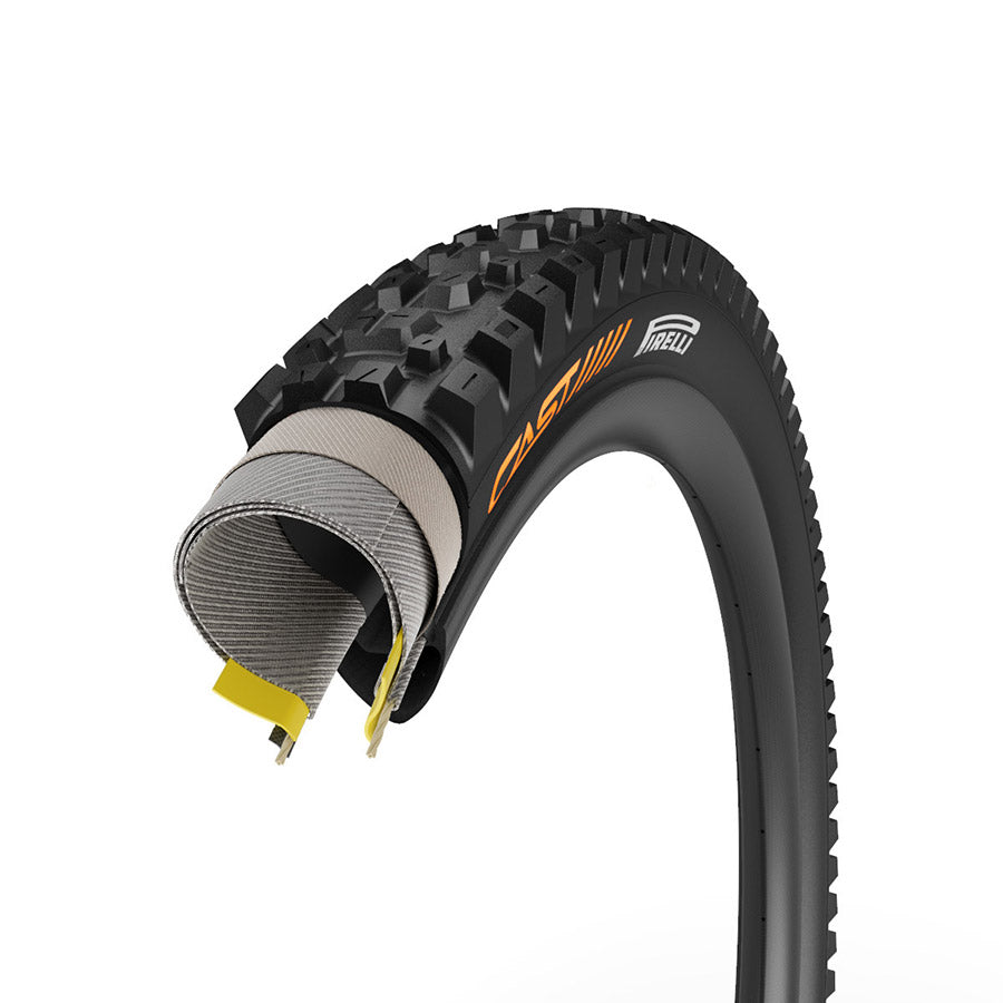 012187-02-29::2::012187-02-29::Pirelli, CAST Protagonist, Pneu de VTT, 29''x2.40, Pliable, Tubeless Ready, SmartEVO DH, HardWall, 60, Noir