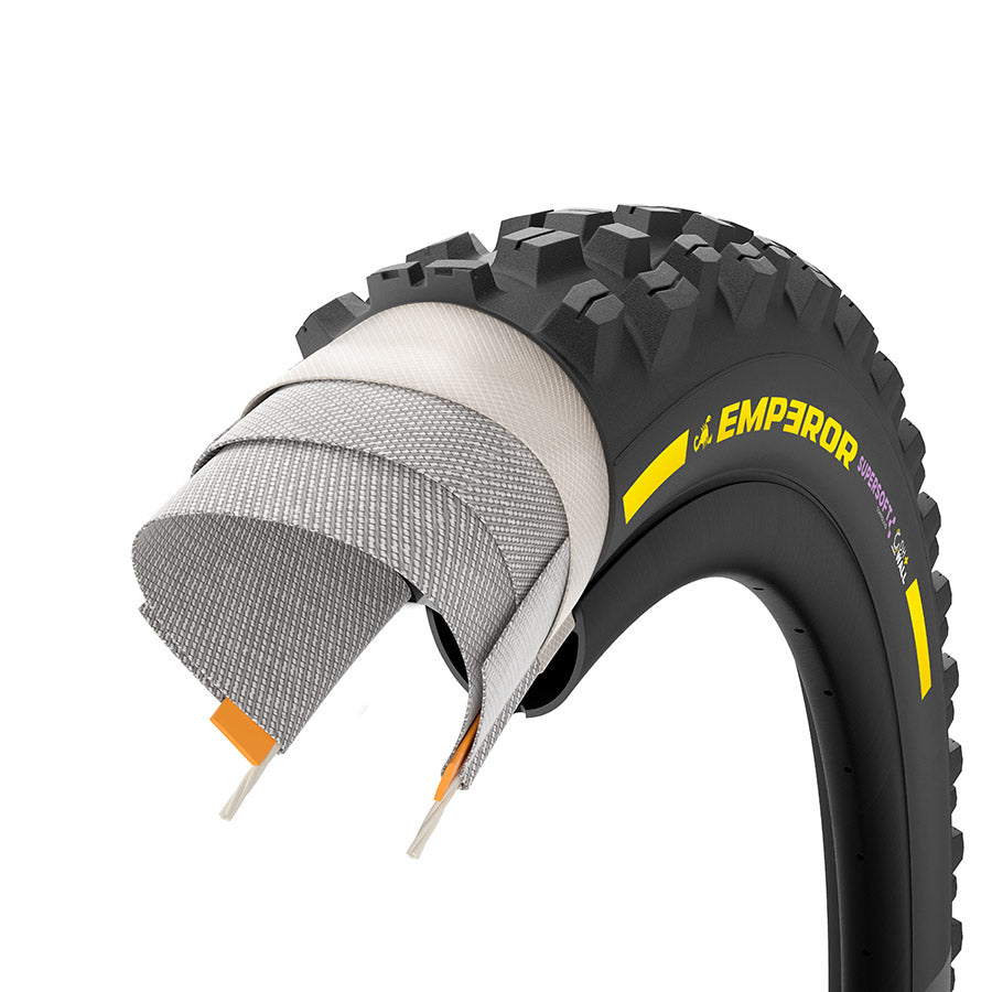 012205-02-275::2::012205-02-275::Pirelli, Scorpion EMPEROR, Pneu de VTT, 27.5''x2.40, Pliable, Tubeless Ready, Supersoft, DHWALL+, 2x60TPI, Noir