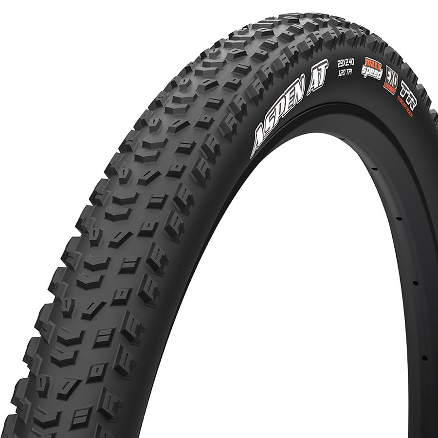 012207-01-29::0::012207-01-29::Maxxis, Aspen AT, Pneu de VTT, 29"x2.40, Pliable, Tubeless Ready, MaxxSpeed, EXO, Noir