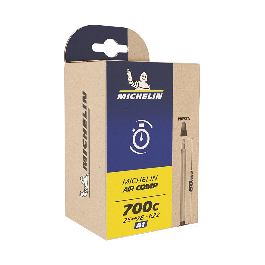 020003-12::0::020003-12::Michelin, Aircomp Ultralight Butyl, Chambre à air, Presta, Longueur: 48mm, 700C, 33-46C