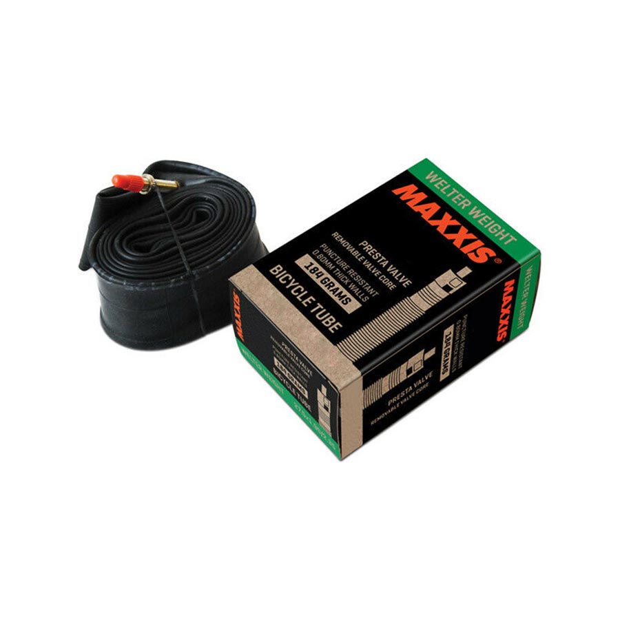 020009-17::0::020009-17::Maxxis, Welter Weight, Chambre à air, 0.8mm, Presta, Amovible, Longueur: 60mm, 700C, 33-50C, 129g