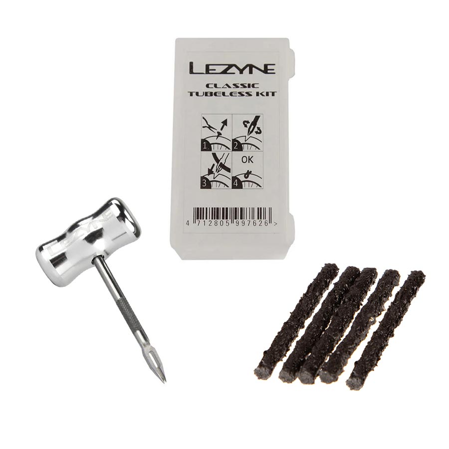 030144-03::0::030144-03::Lezyne, Tubeless Kit, Kit de réparation Tubeless, Inclut outil et 5 languettes de réparation