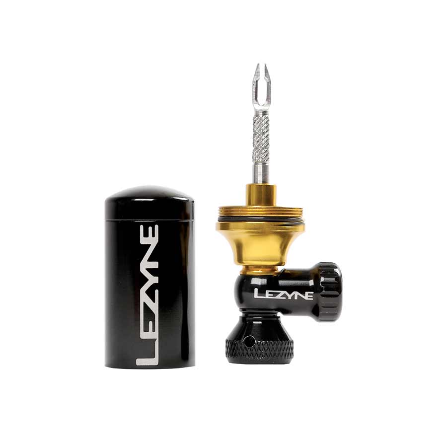 030155-01::0::030155-01::Lezyne, Tubeless CO2 Blaster,  Détenteur CO2/Kit de Réparation Tubeless, Noir