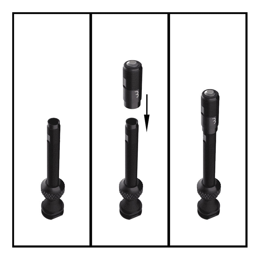 030302-01::3::030302-01::BBB Cycling, BTI-166 Valve CoreCap, Valve Tubeless, 40mm, Noir, Paire