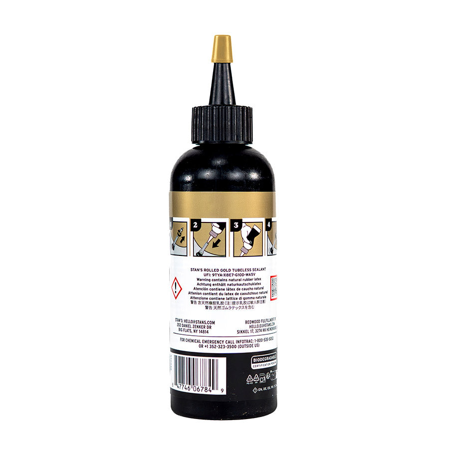 030304-02::1::030304-02::Stans No Tubes, Rolled Gold, Scellant pour pneu sans chambre à air, 125ml