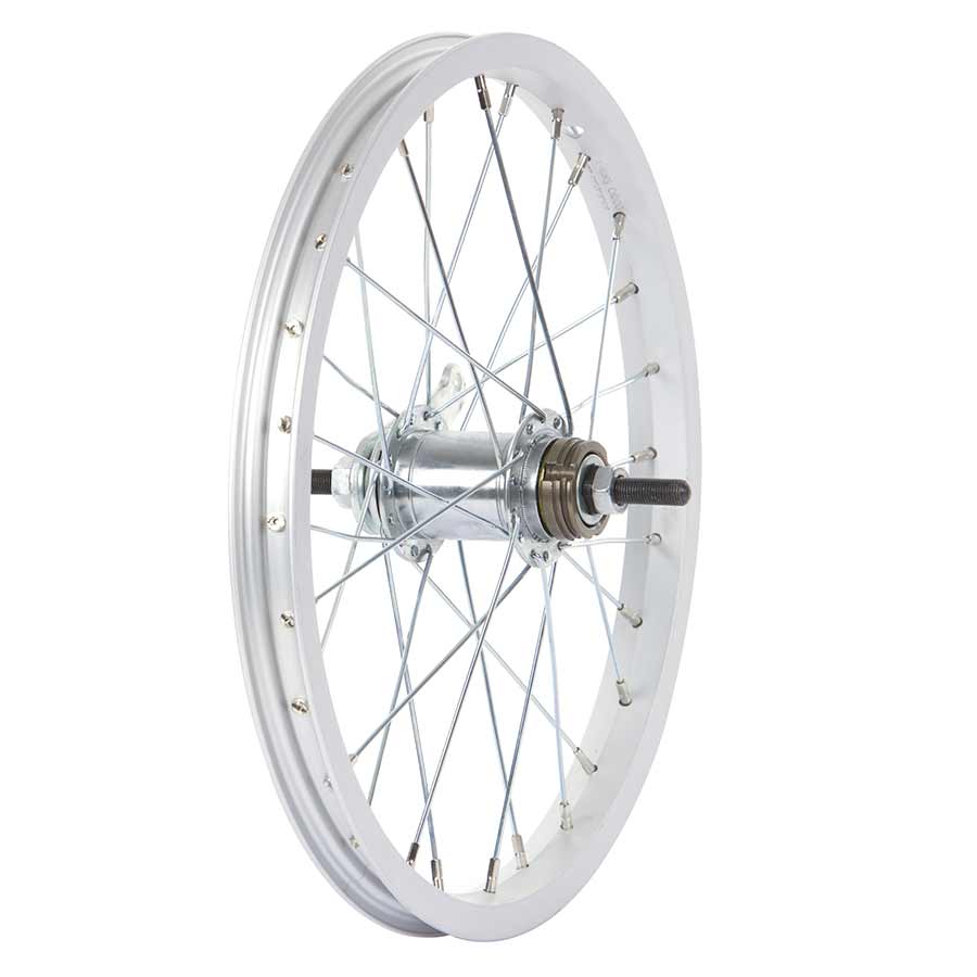 040704-01-16::0::040704-01-16::Wheel Shop, Roue 16'' Arrière Alex C1000 Argent / Coaster Argent, Rayons acier X 28, Essieu à boulons