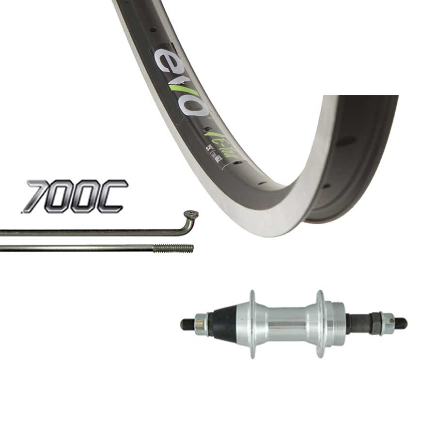 041393-03-700::1::041393-03-700::Wheel Shop, Evo Tour 19 Noir/ Formula FM-31, Roue, Arrière, 700C / 622, Trous: 36, Boulons, 135mm, Sur jante, Roue libre