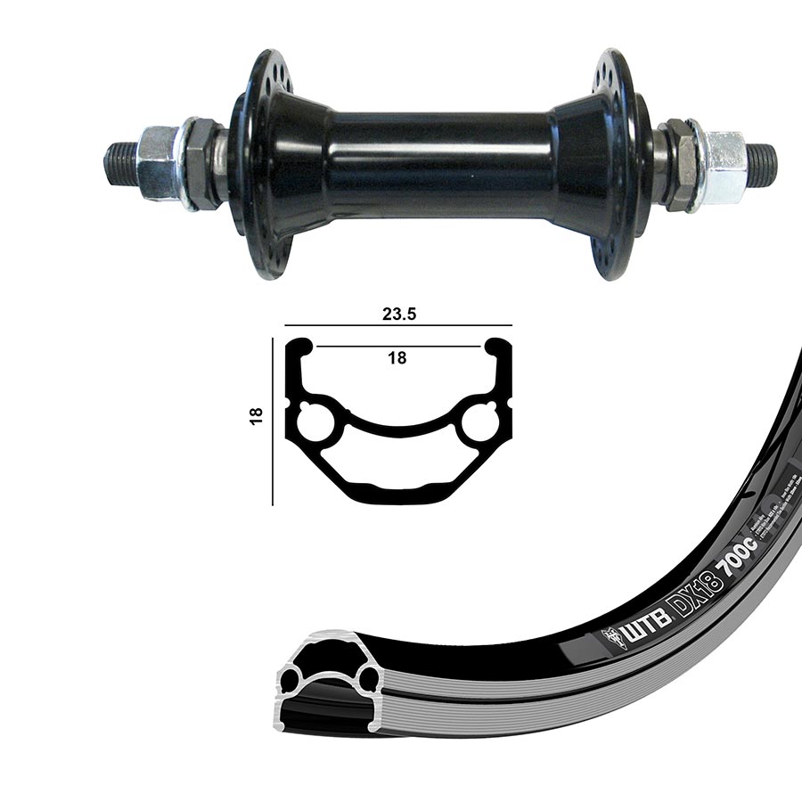 041810-01-26::2::041810-01-26::Wheel Shop, WTB DX18, Roue, Avant, 26'' / 559, Trous: 36, Boulons, 100mm, Sur jante