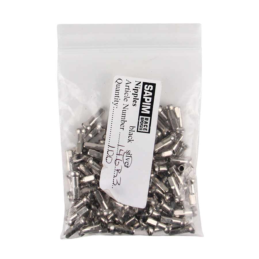 070297-03::1::070297-03::Sapim, Polyax Brass, Écrous, Argent, 2mm, (14G), 14mm, Sac de 100