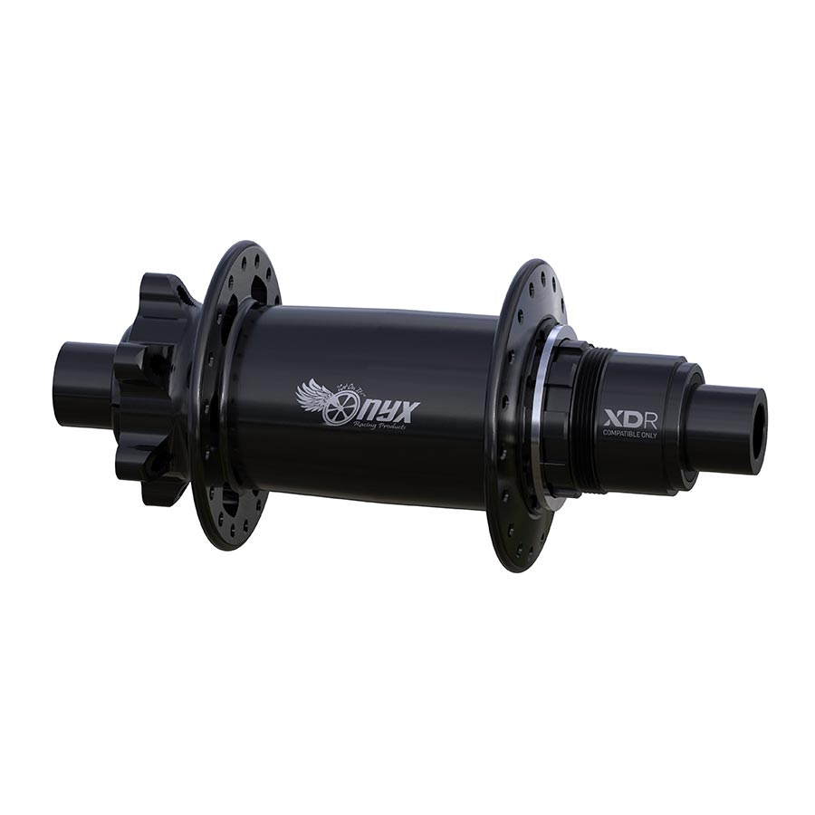 080588-01::0::080588-01::Onyx Racing Products, MTB DH, Moyeu à disque, Arrière, 32T, 12mm TA, 157mm, SRAM XD-R, Noir