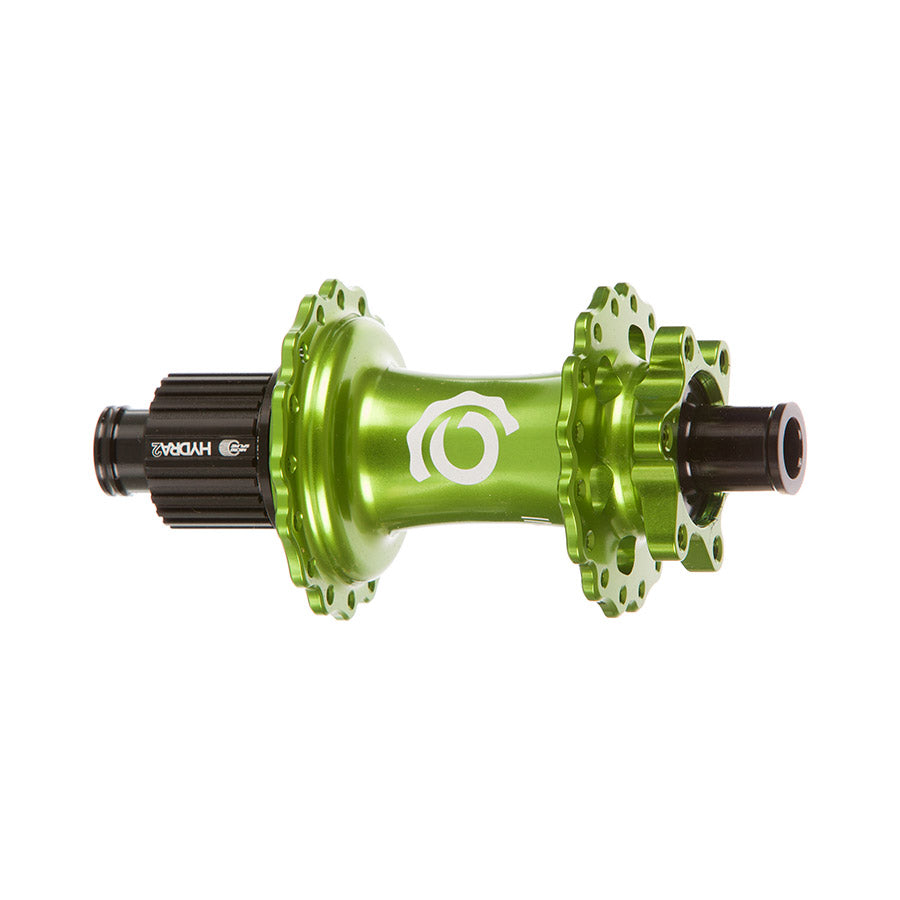 080660-06::1::080660-06::Industry Nine, Hydra 2 Boost MicroSpline, Moyeu à disque, Arrière, 32T, 12mm TA, 148mm, Shimano Micro Spline, Lime