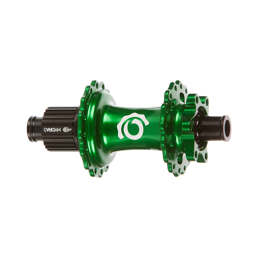 080660-17::1::080660-17::Industry Nine, Hydra 2 Boost MicroSpline, Moyeu à disque, Arrière, 28T, 12mm TA, 148mm, Shimano Micro Spline, Vert