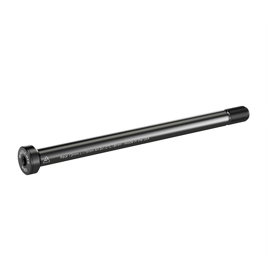 091232-07::0::091232-07::Wheels Manufacturing, Rear 12mm Thru Axle, Essieu de type Thru Axle, Arrière, Longueur: 175mm, Longueur des filets: 18mm, Filets: M12x1.0
