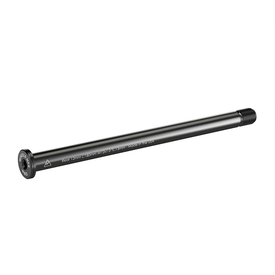 091232-09::0::091232-09::Wheels Manufacturing, Rear 12mm Thru Axle, Essieu de type Thru Axle, Arrière, Longueur: 180mm, Longueur des filets: 13mm, Filets: M12x1.0