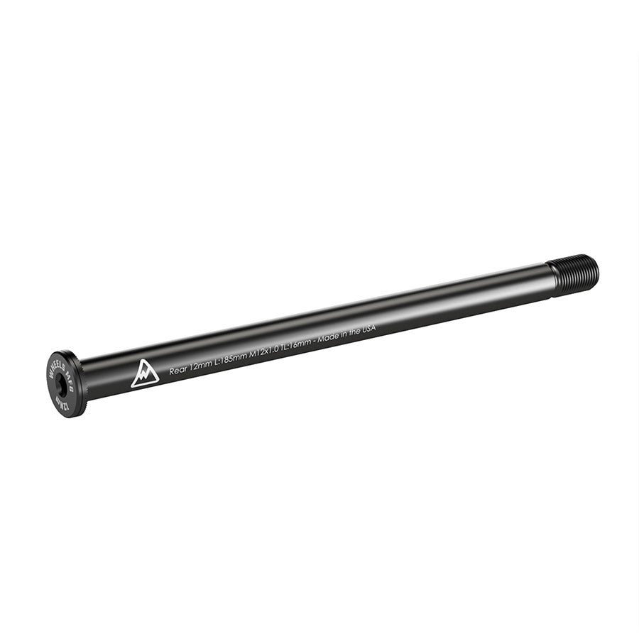 091232-14::0::091232-14::Wheels Manufacturing, Rear 12mm Thru Axle, Essieu de type Thru Axle, Arrière, Longueur: 185mm, Longueur des filets: 16mm, Filets: M12x1.0
