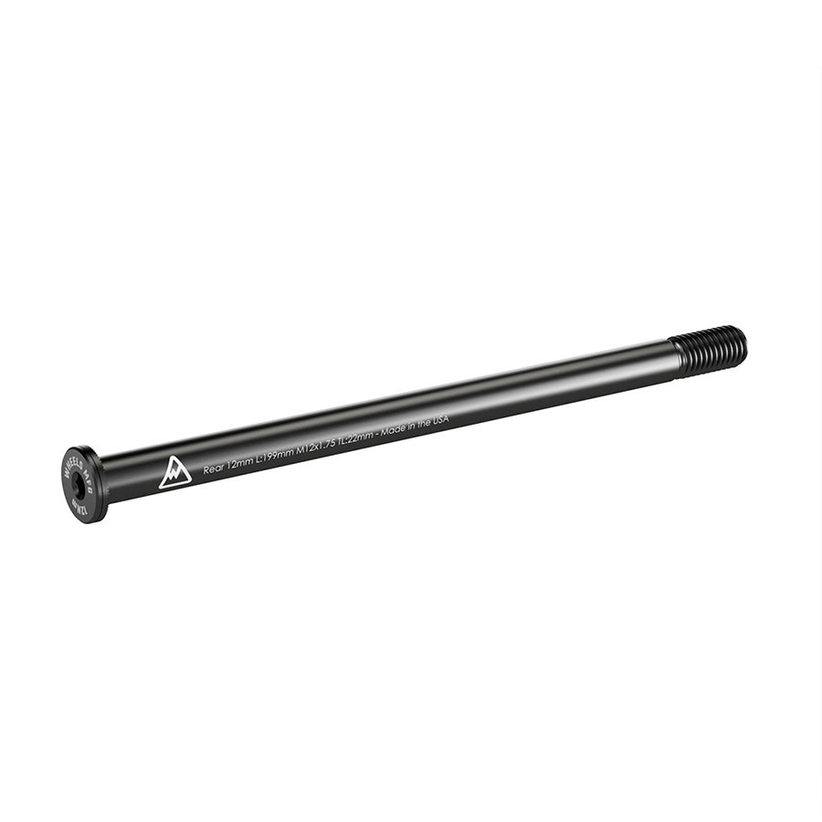 091232-15::0::091232-15::Wheels Manufacturing, Rear 12mm Thru Axle, Essieu de type Thru Axle, Arrière, Longueur: 199mm, Longueur des filets: 22mm, Filets: M12x1.75