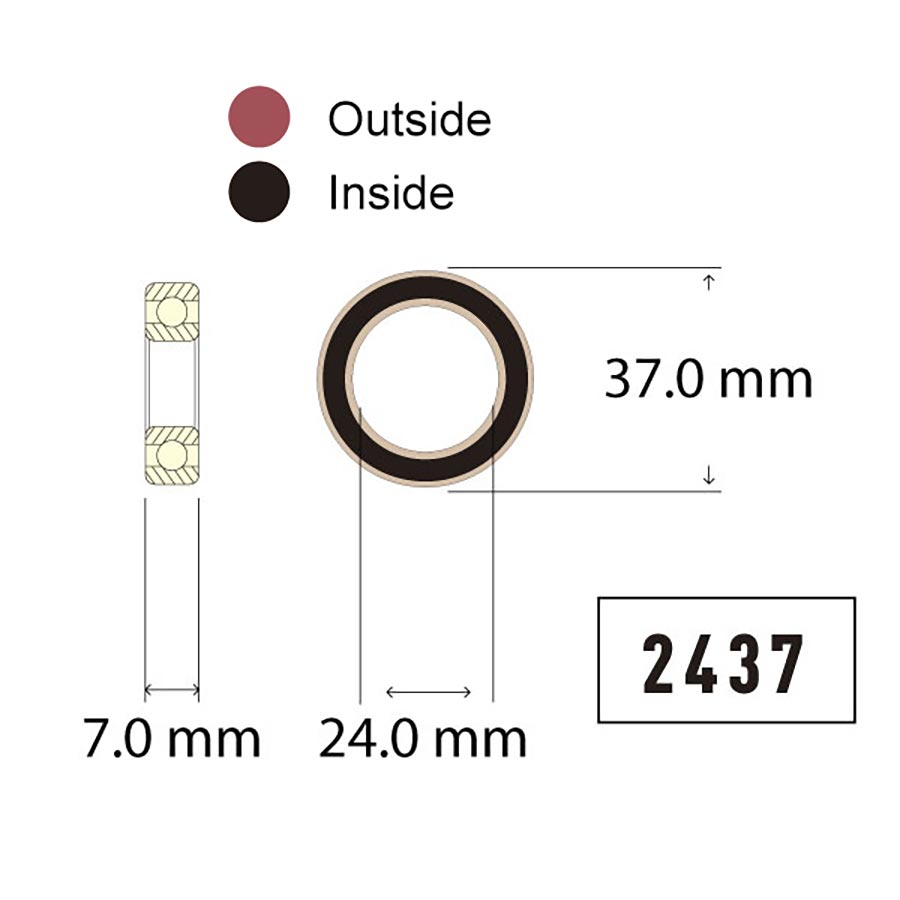 091234-01::2::091234-01::Wheels Manufacturing, Angular Contact, Roulement scellé, MR 2437, 24x37x7mm, Acier