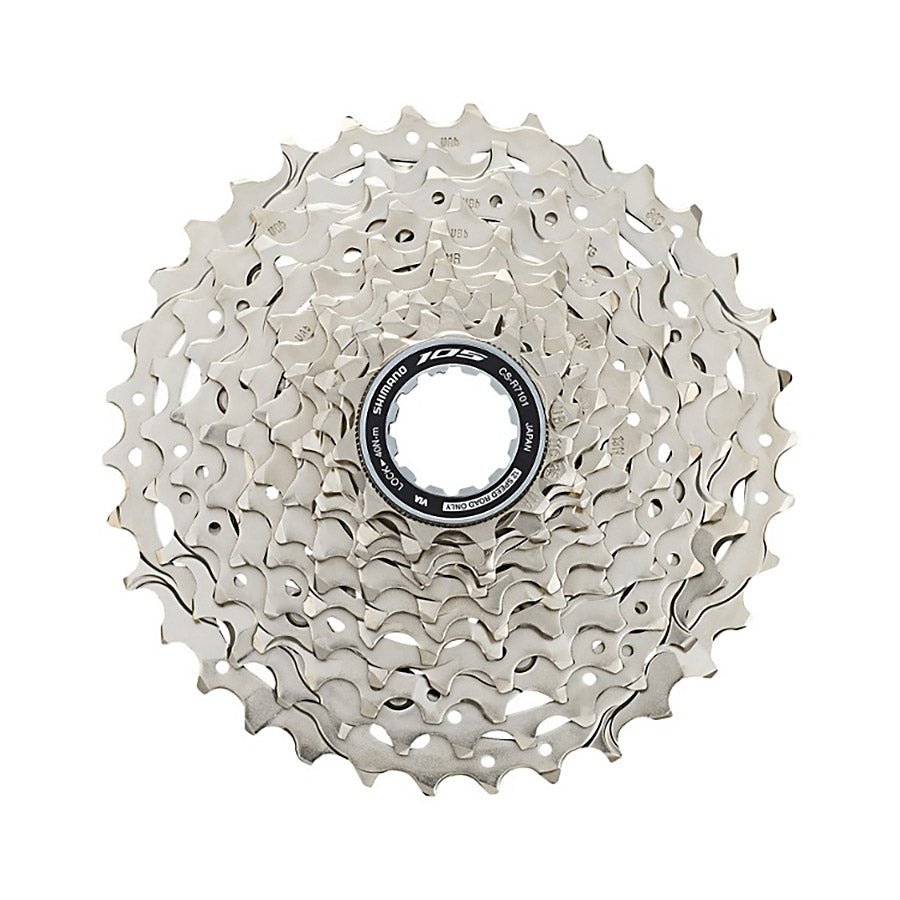 120718-01::0::120718-01::Shimano, 105 CS-R7101, Cassette, Nickelé, Vitesses: 12, 11-34D, HG+ 12 vit Route seulement, ICSR710112134