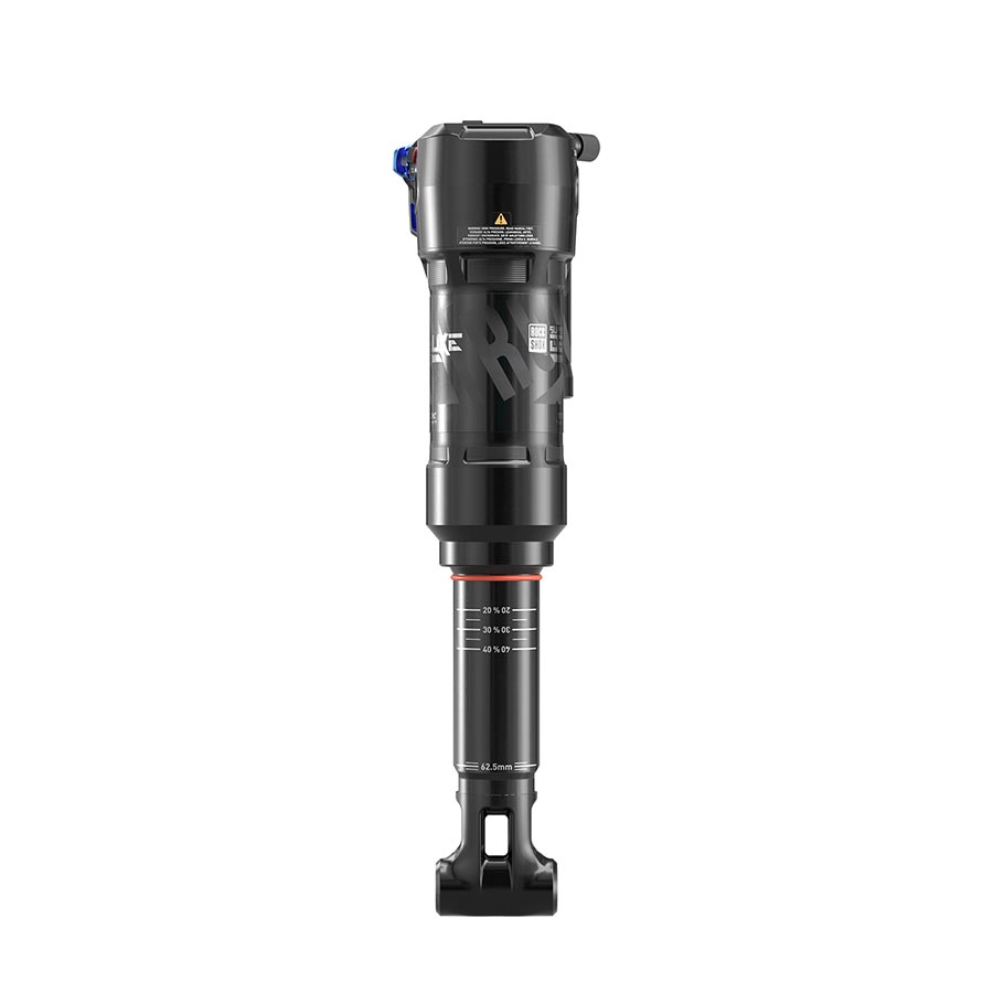 140849-01::4::140849-01::RockShox, Super Deluxe Thru Shaft RCT, Amortisseur arrière, 230x62.5, Oeillet de tige: Tourillon, Oeillet de corps: Joug, 0Neg, Progressive,0Pos, MReb/MComp, 380Lockout, 2021+ Trek Slash