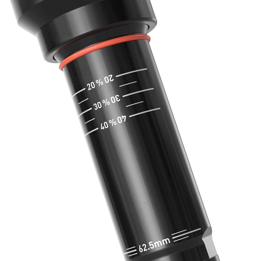 140849-03::6::140849-03::RockShox, Super Deluxe Thru Shaft RCT, Amortisseur arrière, 230x57.5, Oeillet de tige: Tourillon, Oeillet de corps: Joug, Progressive, MReb/MComp, 380Lockout, Trek Rail