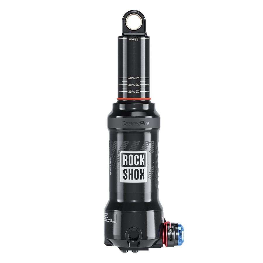 140858-02::2::140858-02::RockShox, Deluxe Nude RLC3, Amortisseur arrière, 165x45, Oeillet de tige: Tourillon, Oeillet de corps: Standard, MReb/MComp, 430lb Lockout Force, Scott Spark 2017+