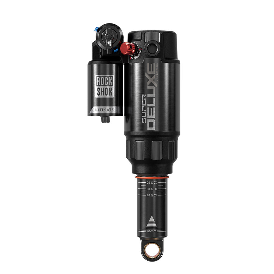 140998-08::1::140998-08::RockShox, Super Deluxe Ultimate D1, Amortisseur arrière, 205x65, Oeillet de tige: Tourillon, Oeillet de corps: Standard, Token Loc 2, Reb55/Comp34, Lockout 45