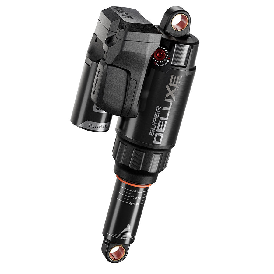 140999-03::0::140999-03::RockShox, Super Deluxe FLT Attendant D1, Amortisseur arrière, 210x55, Oeillet de tige: Standard, Oeillet de corps: Standard, Token Loc 2, Reb55/Comp30, Mid4-Loc6, Santa Cruz Hightower 2, 3 2019-2024