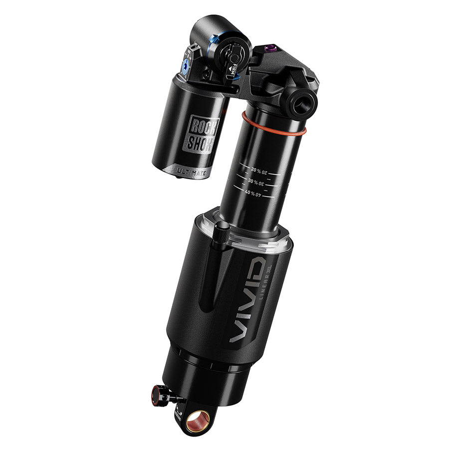 141003-08::0::141003-08::RockShox, Vivid Ultimate D1, Amortisseur arrière, 205x60, Oeillet de tige: Standard, Oeillet de corps: Tourillon, 2 Tokens, Reb55/Comp34, lockout 45