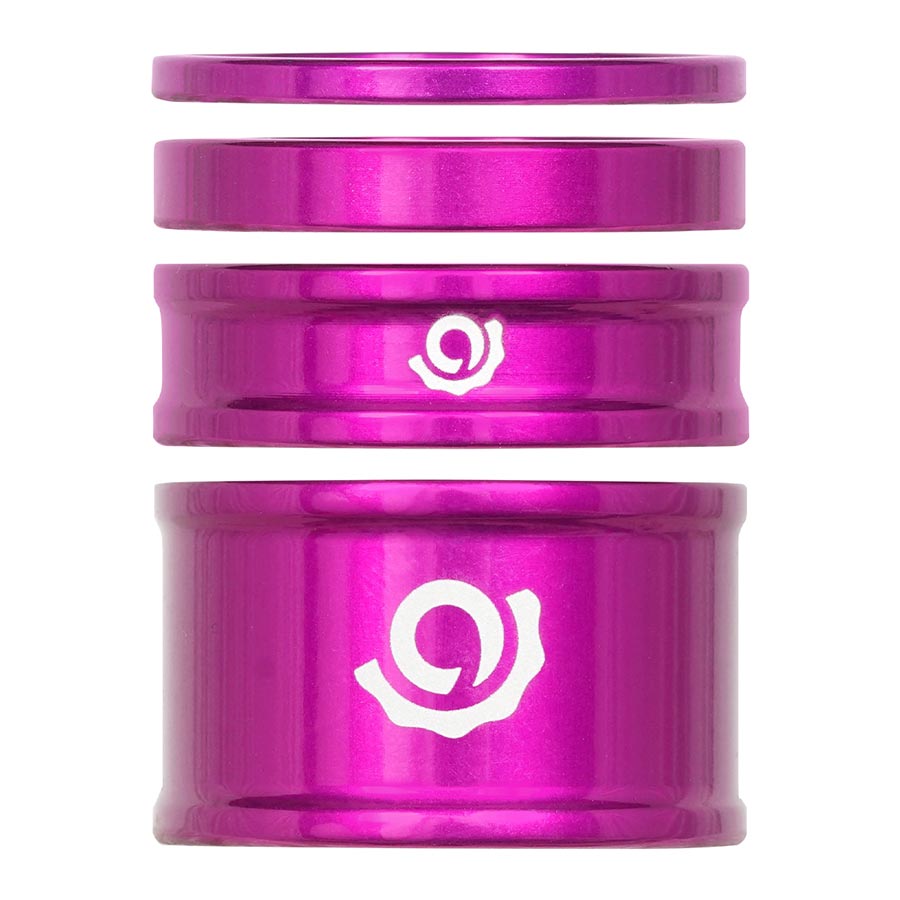 150531-04::0::150531-04::Industry Nine, iRiX,  Jeu d'espaceurs de jeu de direction, 1-1/8'', Hauteur: 2.5mm/5mm/10mm/20mm, Aluminium, Violet